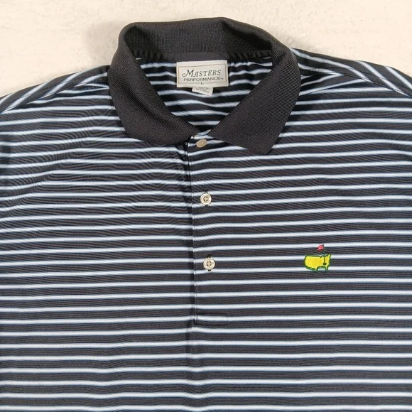 Masters Performance Polo Shirt Mens Large Striped Golf Pullover Augusta Casual - Picture 3 of 8